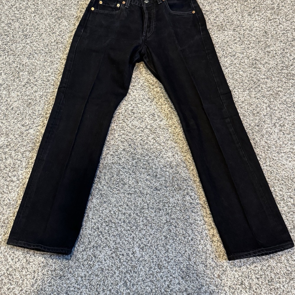 Levis 501 Jeans Mens 30x30 (Fit 28x29 Black Button Fly Straight Leg 5 Pocket VTG - Picture 3 of 12